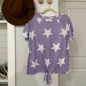 Viamor Purple Stars Knot Top